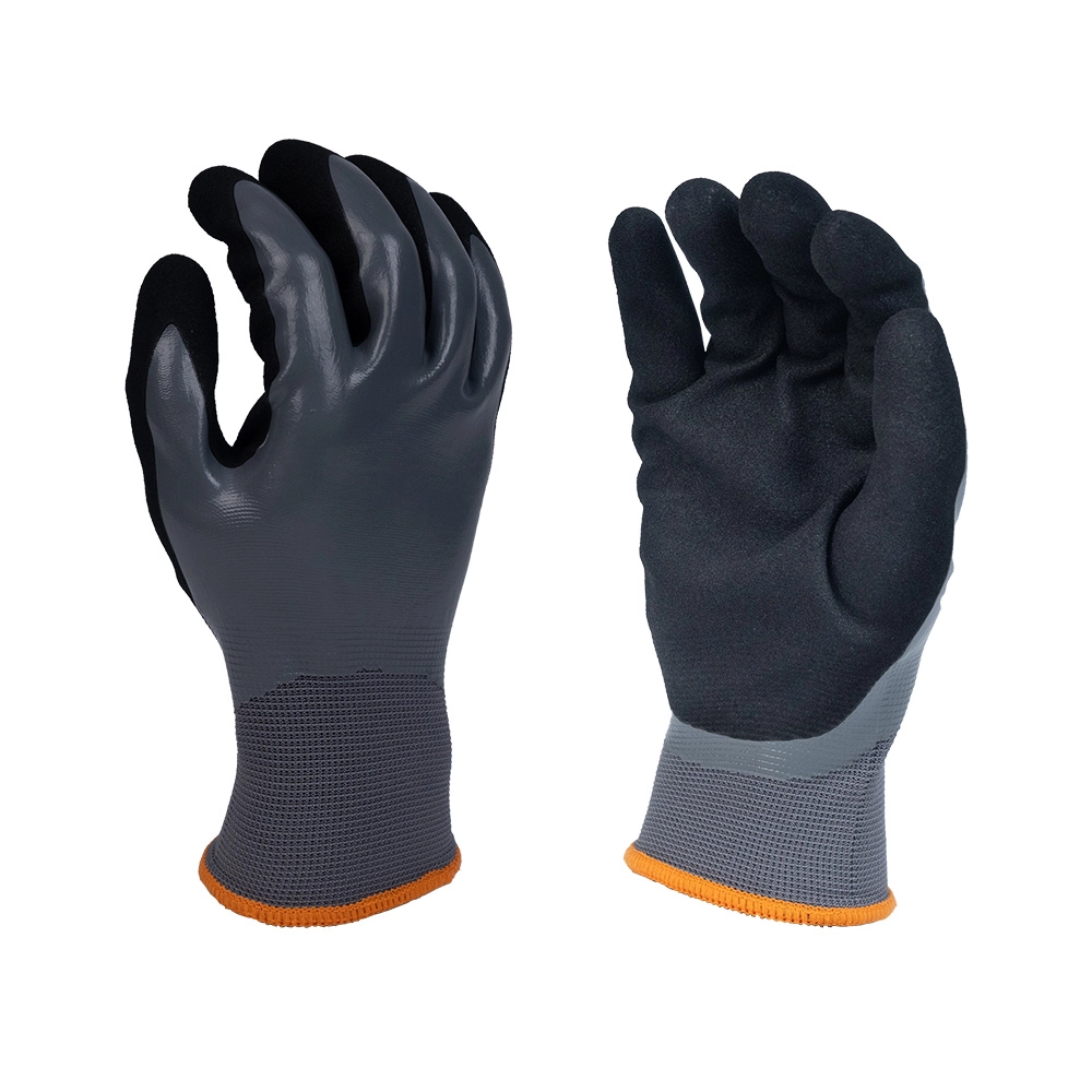 13-needle nitrile frosted waterproof glove for wet industrial work