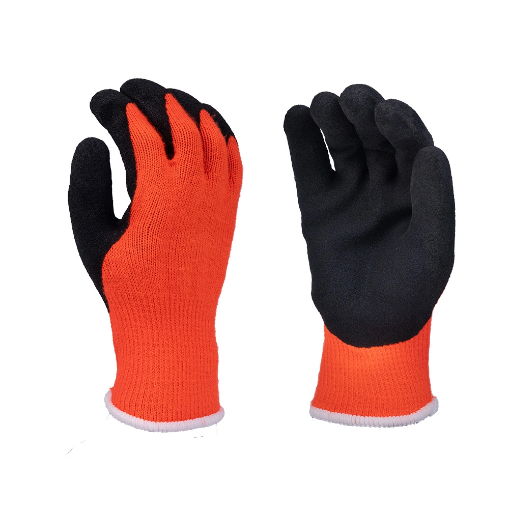 7-needle terry latex foam glove for dry-grip handling